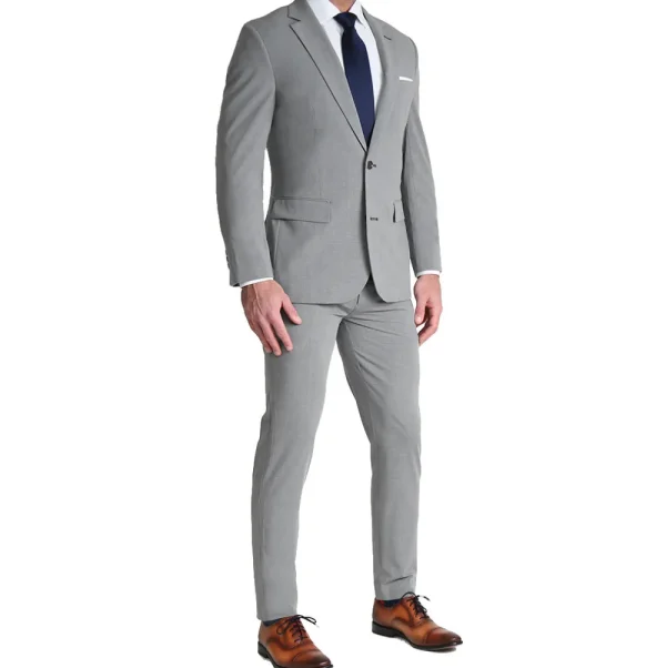 State and Liberty Athletic Fit Stretch Suit - Lightweight Heathered Smoked Grey | Suits