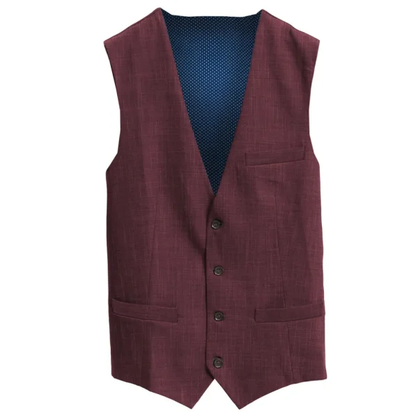 State and Liberty Athletic Fit Stretch Suit Vest - Heathered Maroon | Vests