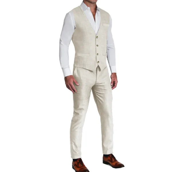 State and Liberty Athletic Fit Stretch Suit Vest - Lightweight Heathered Bamboo | Vests