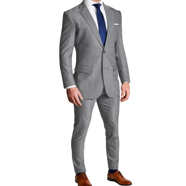 State and Liberty Athletic Fit Stretch Suit Pants - Heathered Grey | Tech Chinos | Suit Pants