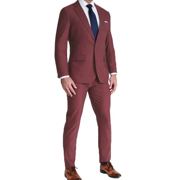 State and Liberty Athletic Fit Stretch Suit Pants - Heathered Maroon | Tech Chinos | Suit Pants