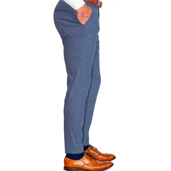 State and Liberty Athletic Fit Stretch Suit Pants - Heathered Blue | Tech Chinos | Suit Pants