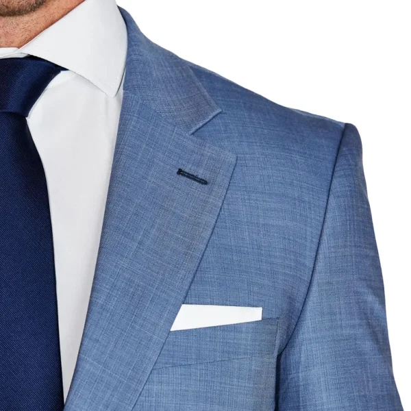 State and Liberty Athletic Fit Stretch Suit - Heathered Light Blue | Suits