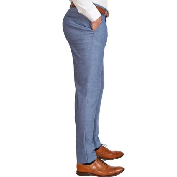 State and Liberty Athletic Fit Stretch Suit Pants - Heathered Light Blue | Tech Chinos | Suit Pants