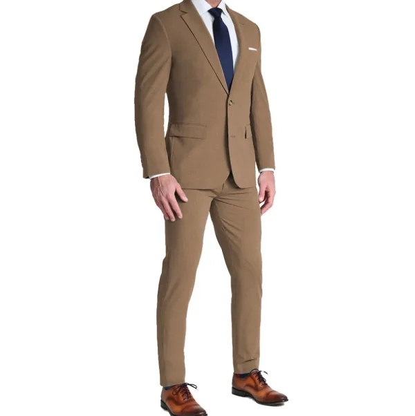 State and Liberty Athletic Fit Stretch Suit Pants - Heathered Cappuccino | Tech Chinos | Suit Pants