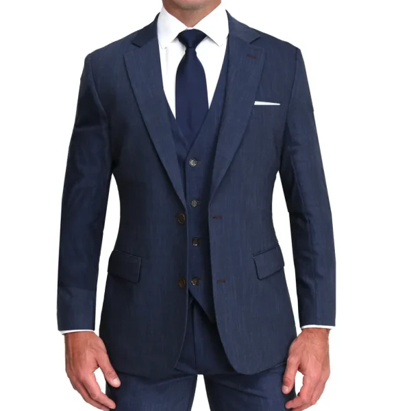 State and Liberty Athletic Fit Stretch Suit - Heathered Navy | Suits