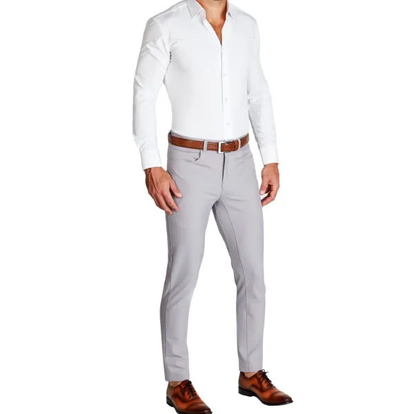 State and Liberty Athletic Fit Stretch Tech Chino - Light Grey | Shorts | Jeans