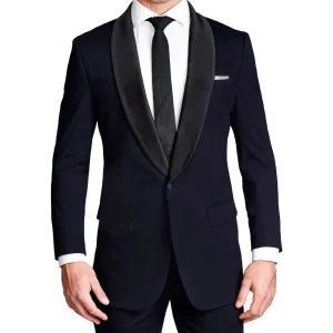 State and Liberty Athletic Fit Stretch Tuxedo Jacket - Navy with Shawl Lapel | Tuxedos | Blazers