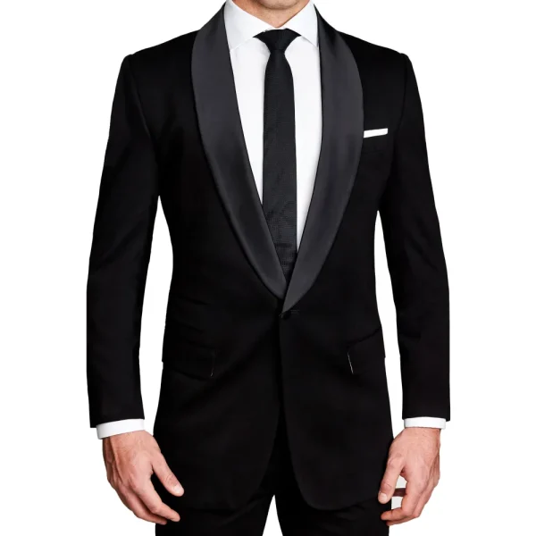 State and Liberty Athletic Fit Stretch Tuxedo Jacket - Black with Shawl Lapel | Tuxedos | Blazers