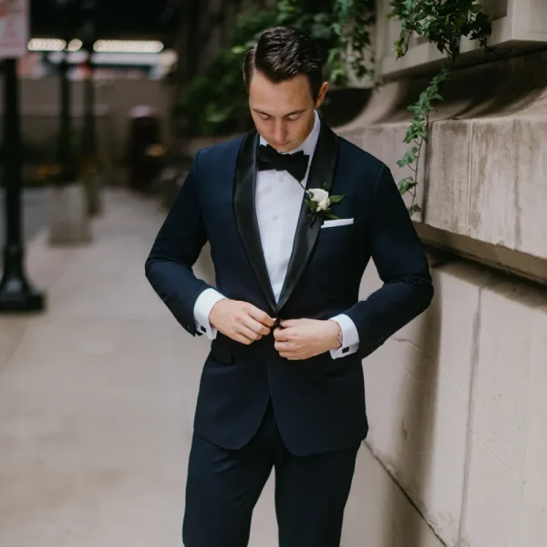 State and Liberty Athletic Fit Stretch Tuxedo Jacket - Navy with Shawl Lapel | Tuxedos | Blazers