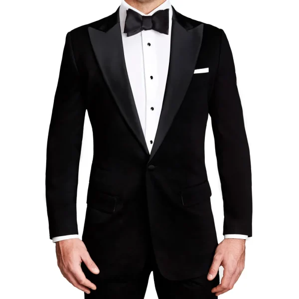 State and Liberty Athletic Fit Stretch Tuxedo - Black with Peak Lapel | Suits | Tuxedos