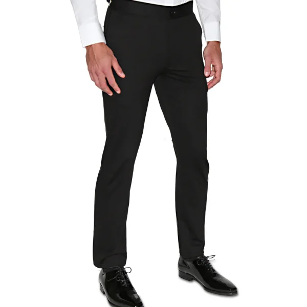 State and Liberty Athletic Fit Stretch Tuxedo - Black with Peak Lapel | Suits | Tuxedos