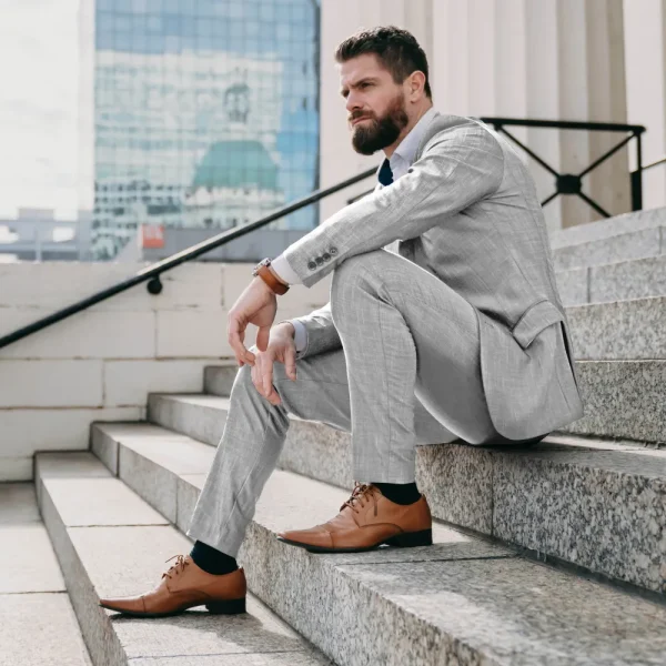 State and Liberty Athletic Fit Suit Pants - Lightweight Heathered Light Grey | Suit Pants | Dress Pants