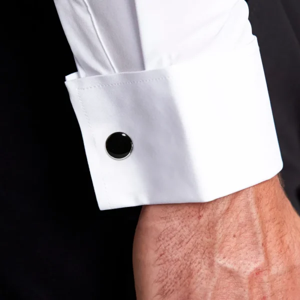 State and Liberty Black Circle Cuff Links | Accessories