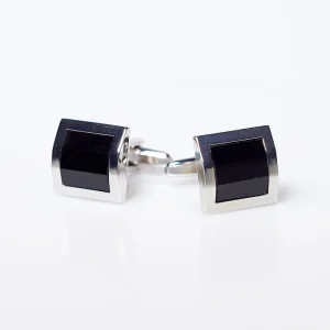 State and Liberty Black Square Cuff Links | Accessories