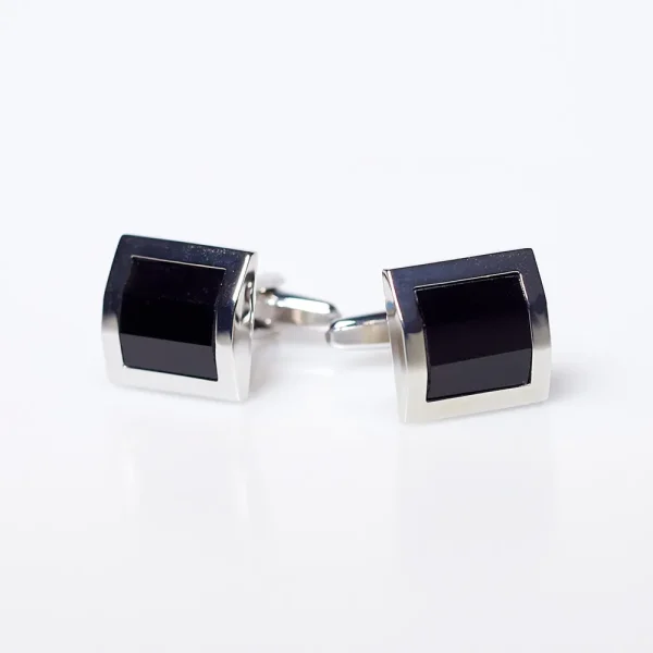 State and Liberty Black Square Cuff Links | Accessories