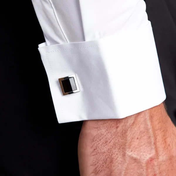 State and Liberty Black Square Cuff Links | Accessories