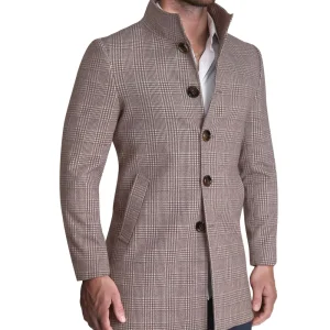 State and Liberty Brown Plaid Open Button Overcoat | Coats & Jackets