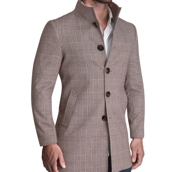 State and Liberty Brown Plaid Open Button Overcoat | Coats & Jackets