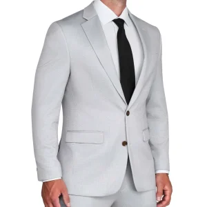 State and Liberty Brushed Tech Stretch Blazer - Light Grey Microcheck | Casual Blazers | Blazers