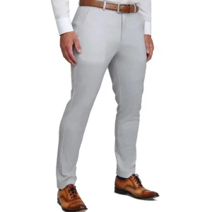 State and Liberty Brushed Tech Suit Pant - Light Grey Microcheck | Tech Chinos | Suit Pants