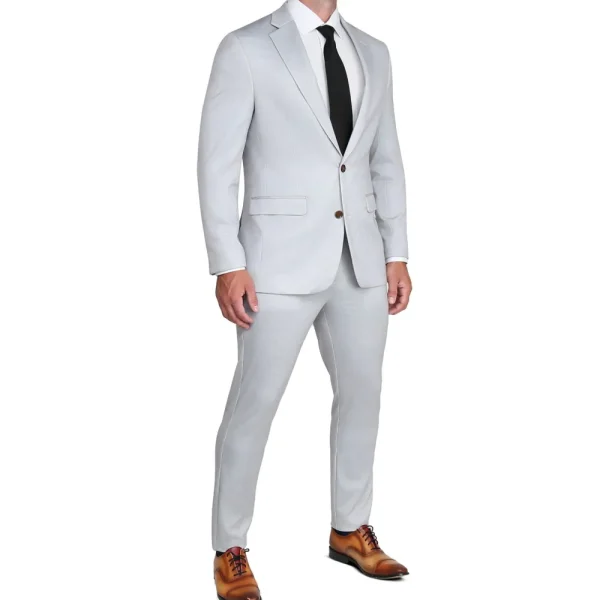 State and Liberty Brushed Tech Suit Pant - Light Grey Microcheck | Tech Chinos | Suit Pants