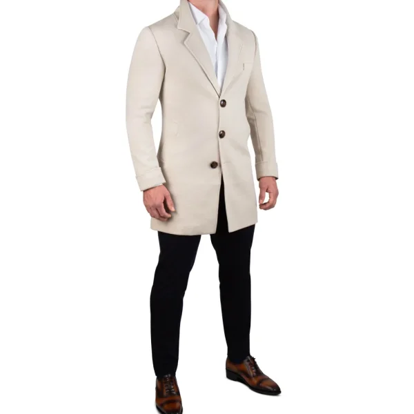 State and Liberty 3 Button Overcoat - Tan Herringbone | Coats & Jackets