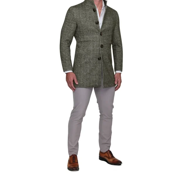 State and Liberty Green Herringbone Overcoat | Coats & Jackets