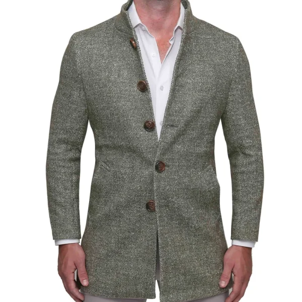 State and Liberty Green Herringbone Overcoat | Coats & Jackets