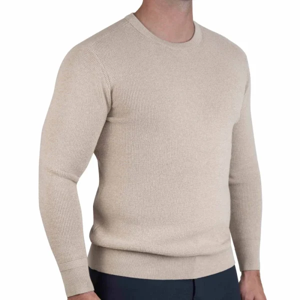 State and Liberty Heavy Knit Crewneck  - Tan | Quarter Zips & Hoodies | Casual Long Sleeves