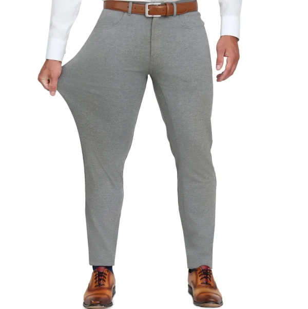 State and Liberty Knit Chino - Light Grey | Tech Chinos | Suit Pants
