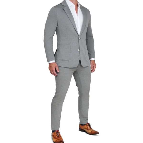 State and Liberty Knit Chino - Light Grey | Tech Chinos | Suit Pants