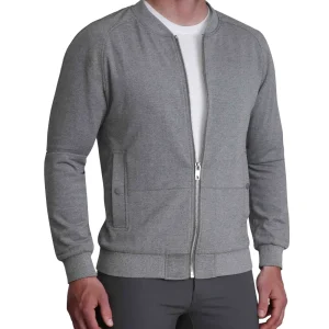 State and Liberty Knit Stretch Bomber - Grey | Coats & Jackets