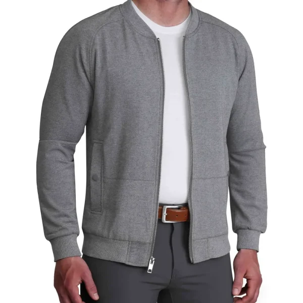 State and Liberty Knit Stretch Bomber - Grey | Coats & Jackets
