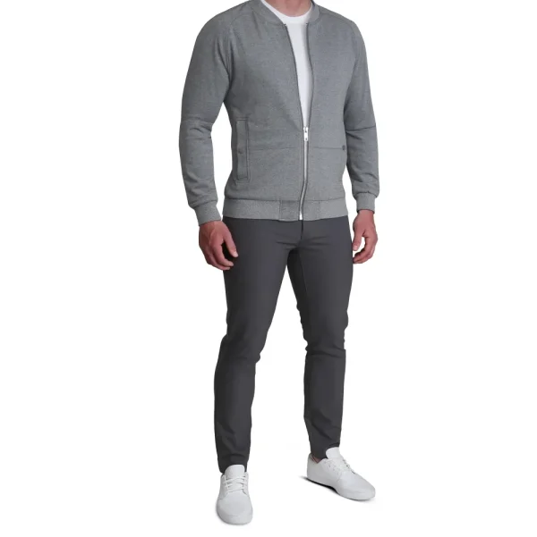 State and Liberty Knit Stretch Bomber - Grey | Coats & Jackets