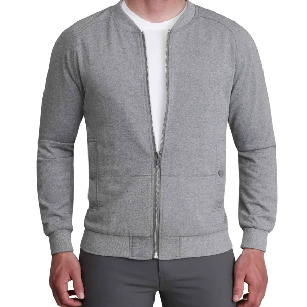State and Liberty Knit Stretch Bomber - Grey | Coats & Jackets