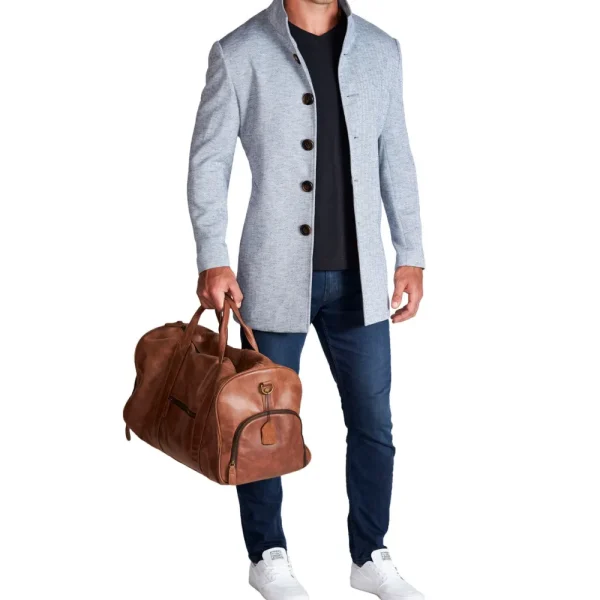 State and Liberty Light Blue Herringbone Overcoat | Coats & Jackets