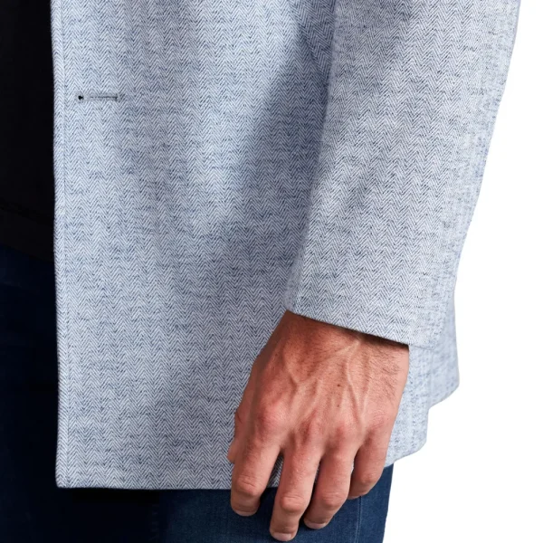 State and Liberty Light Blue Herringbone Overcoat | Coats & Jackets