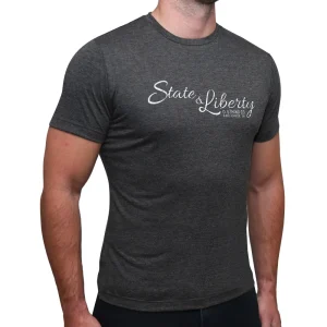 State and Liberty Logo T-Shirt - Charcoal | T-shirts | Polos