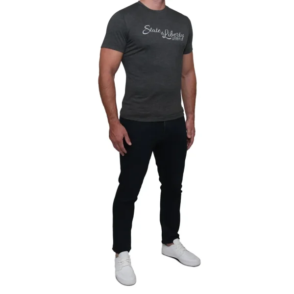 State and Liberty Logo T-Shirt - Charcoal | T-shirts | Polos