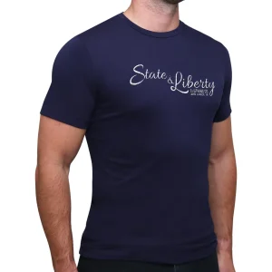 State and Liberty Logo T-Shirt - Navy | T-shirts | Polos