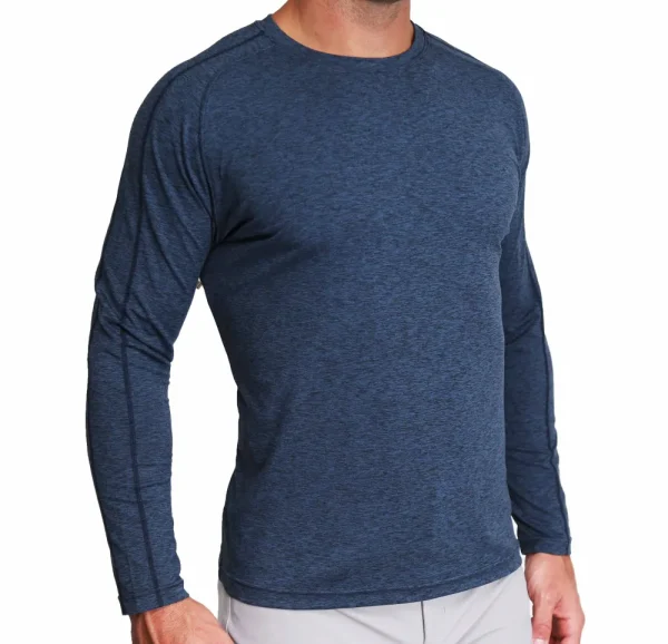State and Liberty Long Sleeve Heavy Tech Crewneck - Deep Navy | Casual Long Sleeves