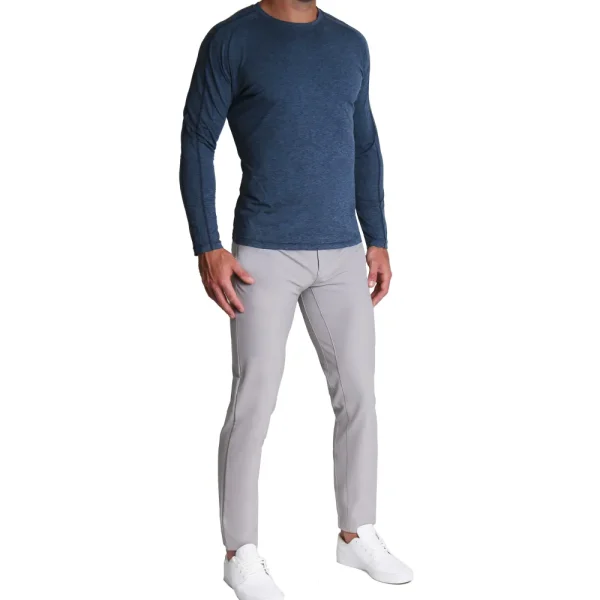 State and Liberty Long Sleeve Heavy Tech Crewneck - Deep Navy | Casual Long Sleeves