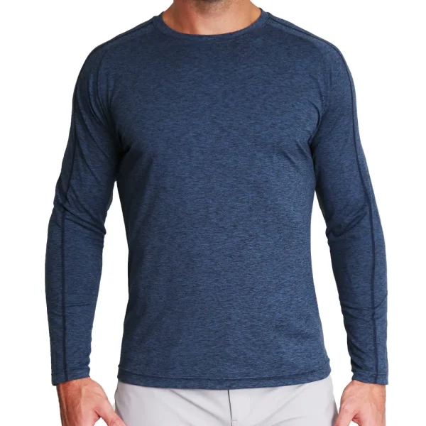 State and Liberty Long Sleeve Heavy Tech Crewneck - Deep Navy | Casual Long Sleeves