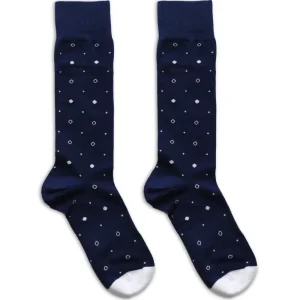 State and Liberty Navy with White Circles Dress Socks | Accessories
