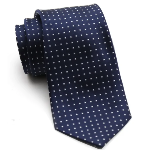 State and Liberty Navy with White Dots Woven Silk Tie | Accessories