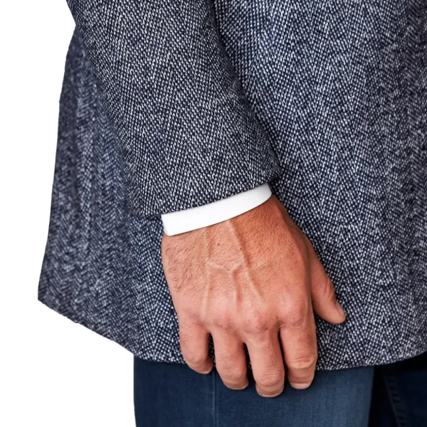 State and Liberty Open Button Overcoat - Navy Herringbone | Coats & Jackets