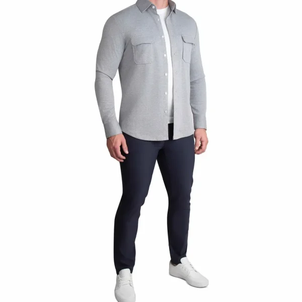State and Liberty Patch Pocket Button Down - Light Grey | Casual Long Sleeves | Long Sleeve Button Downs