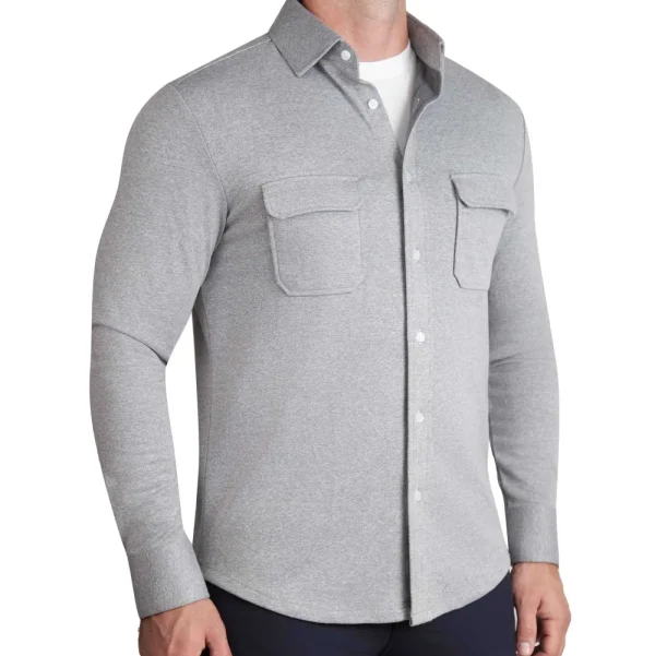 State and Liberty Patch Pocket Button Down - Light Grey | Casual Long Sleeves | Long Sleeve Button Downs