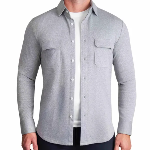 State and Liberty Patch Pocket Button Down - Light Grey | Casual Long Sleeves | Long Sleeve Button Downs